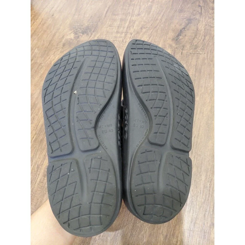OOFOS OOriginal Recovery Sandals Black Mens 7 Womens Size 9EU Flip Flops Thong